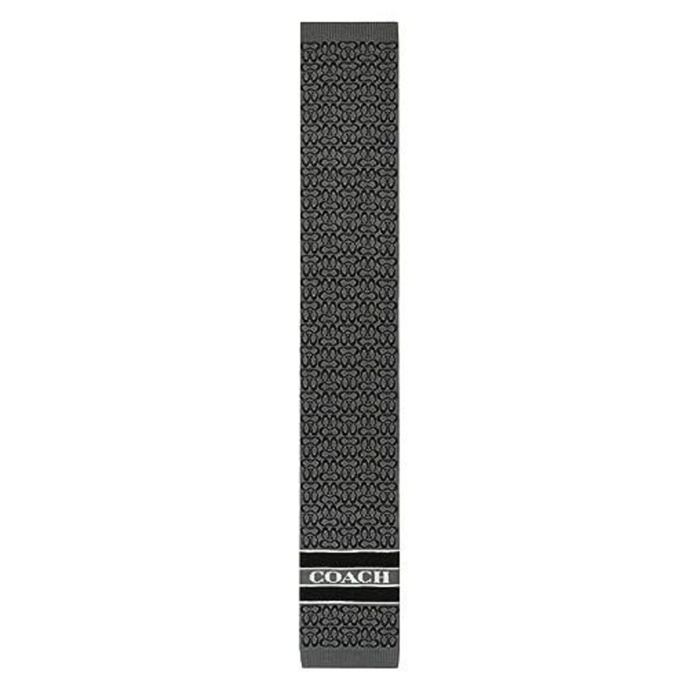 9586 Women's Signature C Logo Knit Scarf, Black, One - Picture 2 of 3